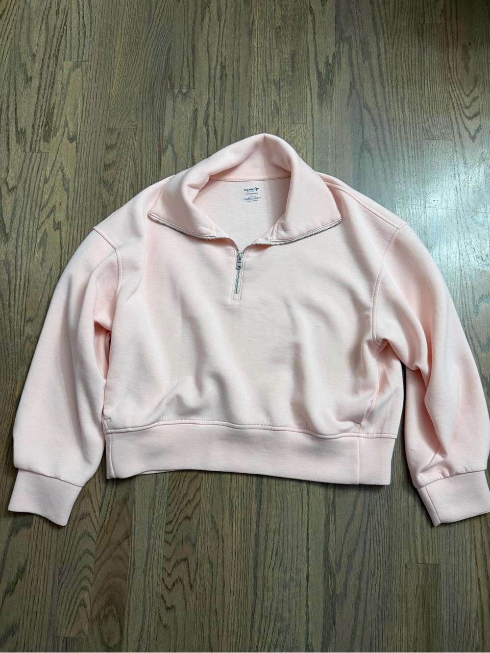 OLD NAVY Half-Zip Bounce Fleece Cropped Pullover Sweatshirt - Soft Pink